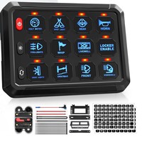 Panneau de commutation 12 Gang interrupteur auxiliaire multifonction Pod panneau de commutation tactile 12V boîtier de commande de Circuit stroboscopique momentané RGB