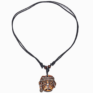 Collar con Colgante de Cabeza de Perro, Estilo Tribal Retro, Amuleto Indio <span class=keywords><strong>Maya</strong></span>, para Hombre, Regalo Étnico de Aniversario, FX028 - Product Image 3