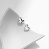 Romantische bruiloftsoorbellen voor vrouwen Fijne sieraden Valentijnsdagcadeau 925 sterling zilver glanzende harten oorknopjes