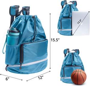 Swim Essentials Drawstring Backpack Beach Gym Bag Waterproof Pocket <b>Shoe</b> Compartment <b>for</b> Kids <b>Men</b> Workout Made Durable Polyester - Product Image 2
