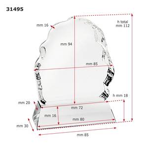 Trofeo de Vidrio Blanco en Forma de 'Iceberg' - Elegante Producto de Artesanía en Vidrio - Product Image 2