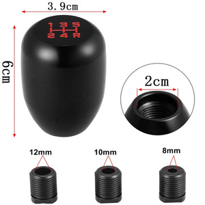 Universal Manual Car Gear <b>Shift</b> <b>Knob</b> Aluminum Alloy 6cm Red With 12mm 10mm 8mm Adapters For Manual Transmission - Product Image 2
