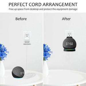 FIBEPRO Plastic Black White Binding Post Outlet Wall Mount Holder Stand Shelf Accessories for Alexa <strong>Echo</strong> <strong>Dot</strong> 4th/5th Gen <strong>Speaker</strong> - Product Image 6