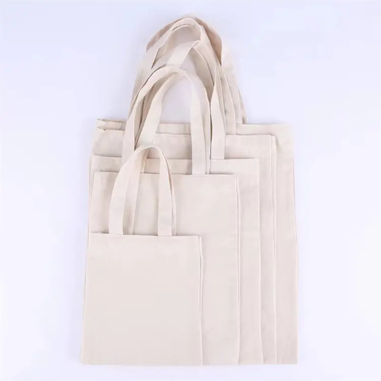 2024 Factory Hot Sale Eco Friendly Reusable Designer Canvas Pure cotton Shopping Tote Bag