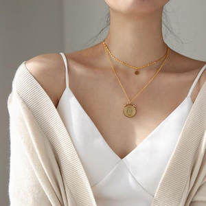 Collar con colgante vintage de acero inoxidable 316L, chapado en oro PVD de 14K/18K, joyería fina, collares de moda para mujer - Product Image 2