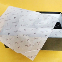 Papier d'emballage en tissu recyclé imperméable à double face avec logo personnalisé pour l'emballage de cadeaux, chaussures et vêtements en boîte