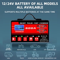 Chargeur de batterie de voiture au plomb-acide 12V/24V 130W haute puissance, entièrement automatique, intelligent, à charge rapide, avec technologie de réparation par impulsions pour batteries lourdes