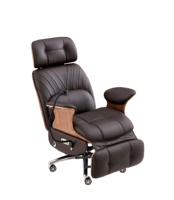 Chaise de bureau exécutive ergonomique moderne en cuir véritable écologique, réglable en hauteur, avec repose-pieds pivotant, pour la maison, le bureau et l'école