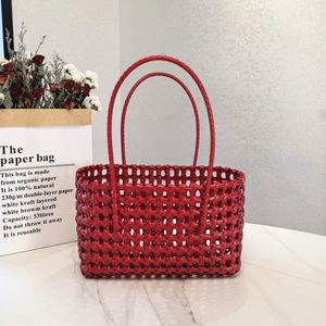 Bolso de Mano de Moda para Mujer, Tejido Calado de PVC, Tipo Cesta, Reutilizable, Impermeable, Bandolera, para Vacaciones, Playa y Compras - Product Image 6