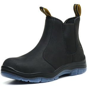 Bottes de sécurité de travail <span class=keywords><strong>pour</strong></span> hommes, en cuir véritable, à bout en fibre de verre, Chelsea, décontractées, mi-hautes, <span class=keywords><strong>pour</strong></span> l'ingénierie, coûteuses - Product Image 4