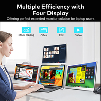 Moniteur d'extension triple écran 14 pouces OEM/ODM à moule privé, entièrement compatible avec Mac/Windows, prix usine pour les professionnels