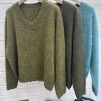 2025 femmes pull tricot col en v pull doux pour la peau femmes laine tricoté pull épais pull hiver prix usine