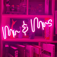 Panneau lumineux fluo en acrylique personnalisé, design libre, Mr et Mrs, pour la décoration de mariage ou de la maison