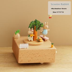 Boîte à Musique en <span class=keywords><strong>Bois</strong></span> Massif Fait Main Créative Carrousel Rotatif Huit Tons Sculpture Gravure sur <span class=keywords><strong>Bois</strong></span> Écologique pour Anniversaire d'Enfant - Product Image 6