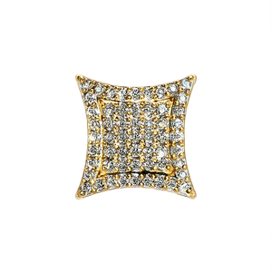 Pendientes geométricos chapados en oro con pedrería de cristal para mujer, joyería de moda para fiesta, diseño moderno - Product Image 1