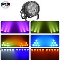 Projecteur LED PAR 7 Yeux RGBW IP65 Étanche pour Extérieur, Éclairage de Scène DMX pour Clubs et Parcs à Thème