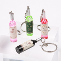 Porte-clés de bouteille de vin rouge, 20 pièces, Logo personnalisé, Simulation créative, pour cadeaux, Promotion, vente en gros