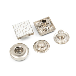 Wear Resistant Eco Friendly <b>Snap</b> Button Polished Metal Surface Round Square Shape Practical <b>Fastener</b> For Garment Tailoring Shoes - Product Image 4