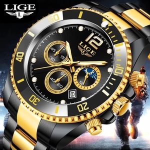 <span class=keywords><strong>2022</strong></span> Lige 8924, relojes <span class=keywords><strong>de</strong></span> cuarzo con tres esferas, reloj resistente al agua <span class=keywords><strong>de</strong></span> acero inoxidable, marca superior para hombre - Product Image 1