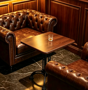 Ensemble de meubles de <span class=keywords><strong>salon</strong></span> vintage pour cigares : canapé en <span class=keywords><strong>cuir</strong></span> PU de luxe et table de bar en bois pour <span class=keywords><strong>club</strong></span> de whisky - Product Image 5