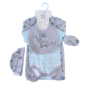 Commercio all'ingrosso Neonato del Cotone di Estate Del Bambino Insiemi Dei Vestiti Del Bambino Della Ragazza Dei Ragazzi Del Pagliaccetto Della Tuta 5 pz/set - Product Image 1