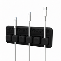 Organisateur de bureau en silicone, organisateur de câbles, support magnétique auto-adhésif pour câbles, pour garder les câbles de charge de téléphone bien rangés, portable, écologique