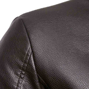 Veste en cuir et toile personnalisée en peau de mouton pour homme, col rond, logo sur le devant, respirante, fabriquée au Pakistan - Product Image 5