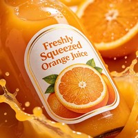 Étiquettes personnalisées pour jus d'orange, rouleaux d'étiquettes autocollantes imperméables, impression pour bouteilles de boissons en verre et en plastique