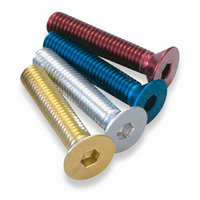 Vis à tête plate en titane M5 x 10, finition anodisée, clé Allen de 15 mm pour réglage arrière de vélo, pièces usinées CNC personnalisées colorées
