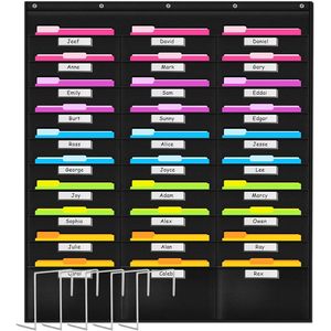 Organizador de Archivos Colgante de Alta Resistencia con 30 Compartimentos, Organizador de Papelería para Montar en la Pared con 5 Colgadores - Product Image 1