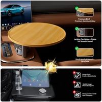 Plateaux et tables de voiture adaptés aux ordinateurs portables, 360° °   Tables porte-gobelets rotatives en bois, type universel