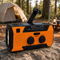 Linterna LED Recargable de Manivela Solar de 2000mAh, Banco de Energía Portátil, Radio de Supervivencia para Camping y Actividades al Aire Libre