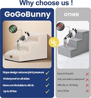 Escaliers pour animaux de compagnie robustes et imperméables à 5 niveaux, marches en mousse durables, antidérapantes, sûres pour les chiens âgés et de grande taille, canapé, lit