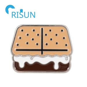 Tùy Chỉnh Món Tráng Miệng Tình Yêu Bạn S'More Trâm Cài Cho Cắm Trại Quà Tặng Kim Loại Dễ Thương Thực Phẩm <span class=keywords><strong>Smore</strong></span> Mèo Men Pin Kawaii S'mores Men Pin Huy Hiệu - Product Image 2