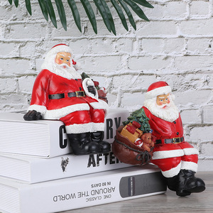 Resina artigianato giocattoli decorazione per feste natale babbo natale ornamenti bambola artigianato babbo natale giocattolo da tavola decorazione natalizia - Product Image 4