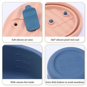 BPA Free Food Grade Reusable Non-toxic Airtight Leakproof Kid Silicone Slice Lunch Bento Box Silicon Bowl Food Storage <b>Container</b> - Product Image 3