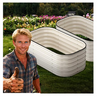 Kit de jardinière surélevée moderne en acier galvanisé et peint en poudre avec pots de fleurs et jardinières d'extérieur pour la culture de légumes
