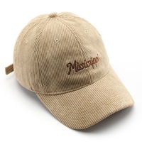 Casquette de baseball personnalisée avec lettres brodées, logo en velours côtelé, vintage, souple, réglable, pare-soleil, chapeau pour femmes, OEM pour hommes, extérieur