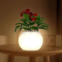 Pot de fleur lumineux intelligent contrôlé à distance Pot de fleur lumineux LED de plante verte imperméable créatif avec matière plastique