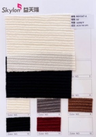 Tissu en tricot côtelé mélangé à l'acétate, 320 GSM, poids lourd, tricot côtelé vertical texturé, extensible, pour vêtements d'hiver, 56 pouces de large