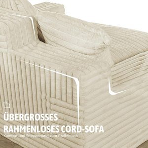 Living Room Bedroom Modular Large Floor <strong>Sofa</strong> Comfortable Mega <strong>Sofa</strong> Beige Big <strong>Cord</strong> <strong>Sofa</strong> for Gaming and Relaxation - Product Image 6