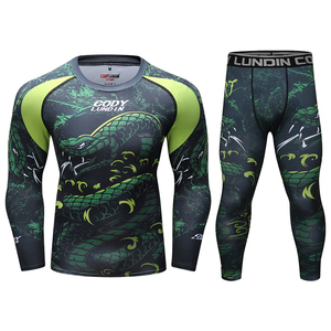 Cody Lundin Fightwear hommes Jiu Jitsu Rashguard MMA Compression <span class=keywords><strong>T</strong></span>-shirts Muay Thai boxe maillots 3 pièces/ensemble survêtement Bjj vêtements - Product Image 2