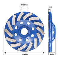 Disque à tronçonner diamanté HERZO 125 mm, grain grossier, pour meulage et ébavurage du béton, trou de 22,23 mm