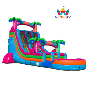 Tobogán Acuático Eléctrico Tropics de 18 Pies con Dos Carriles y Piscina, Inflable, para Niños, para Fiestas al Aire Libre, Diversión Acuática - Product Image 6