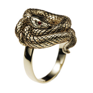 Starforged Dark Souls <span class=keywords><strong>III</strong></span> Game Merchandise Greedy Golden Glass <span class=keywords><strong>Snake</strong></span> Ring Unisex Bandai en stock - Product Image 1