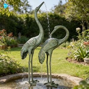 <span class=keywords><strong>Fontaine</strong></span> d'<span class=keywords><strong>eau</strong></span> en bronze en forme de grue avec design animalier moderne, en métal moulé, pour l'art et la collection de jardins extérieurs - Product Image 6