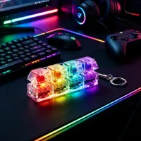 Porte-clés clavier LED lumineux anti-stress portable, jouet sensoriel anti-anxiété