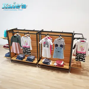 Custom kid kleidung shop-display halterung bunte goldola kleidung display rack für kinder