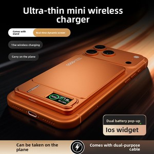 Soporte Plegable 3 en 1 de Aleación con Pantalla TFT, Batería Externa de 20W Tipo-C de Polímero de Litio de 10000mAh con Cables Integrados - Product Image 3