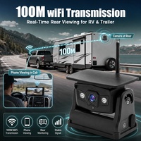 Cámara de Observación Inalámbrica con Panel Solar para Camiones, Remolques y Autocaravanas, Compatible con Pantalla de Teléfono Inteligente Android